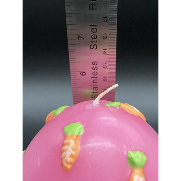 5.5 in Easter Bunny Candle Rabbits Pink Egg Carrots Large - Picture 6 of 6